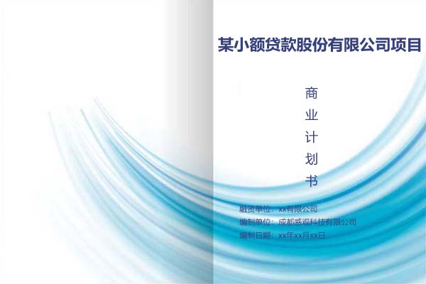 某小额贷款股份有限公司商业计划书
