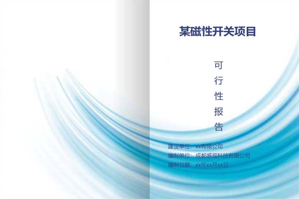 某磁性开关项目可行性研究报告